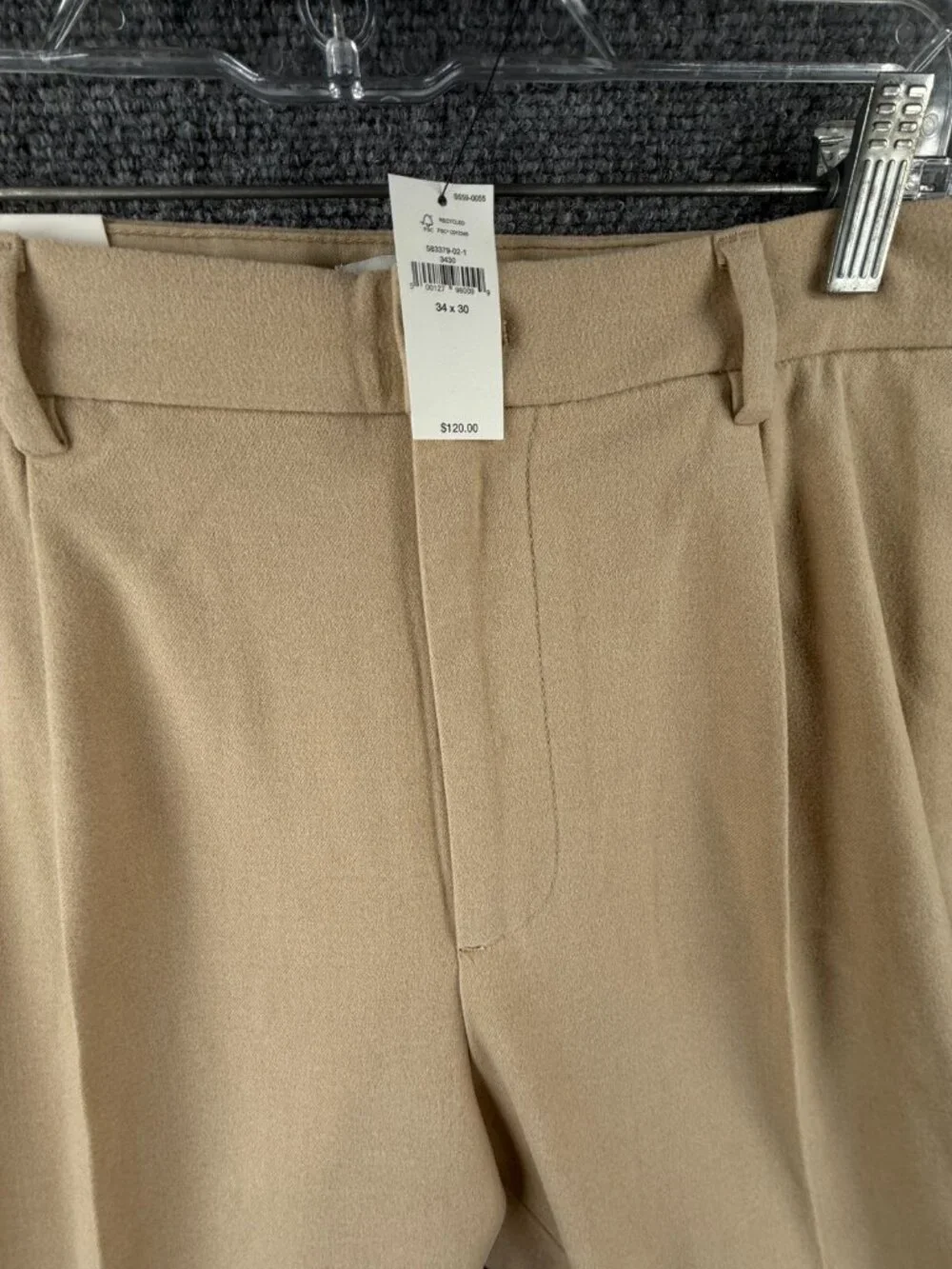 NWT Banana Republic Brushed Pleated Pant Men 34x30 Tapered Leg Relaxed Fit